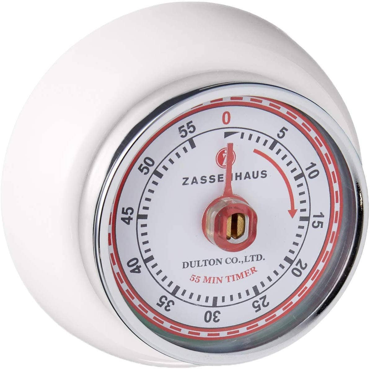"Retro" Kitchen Timer, White, 2.75" x 1.25"