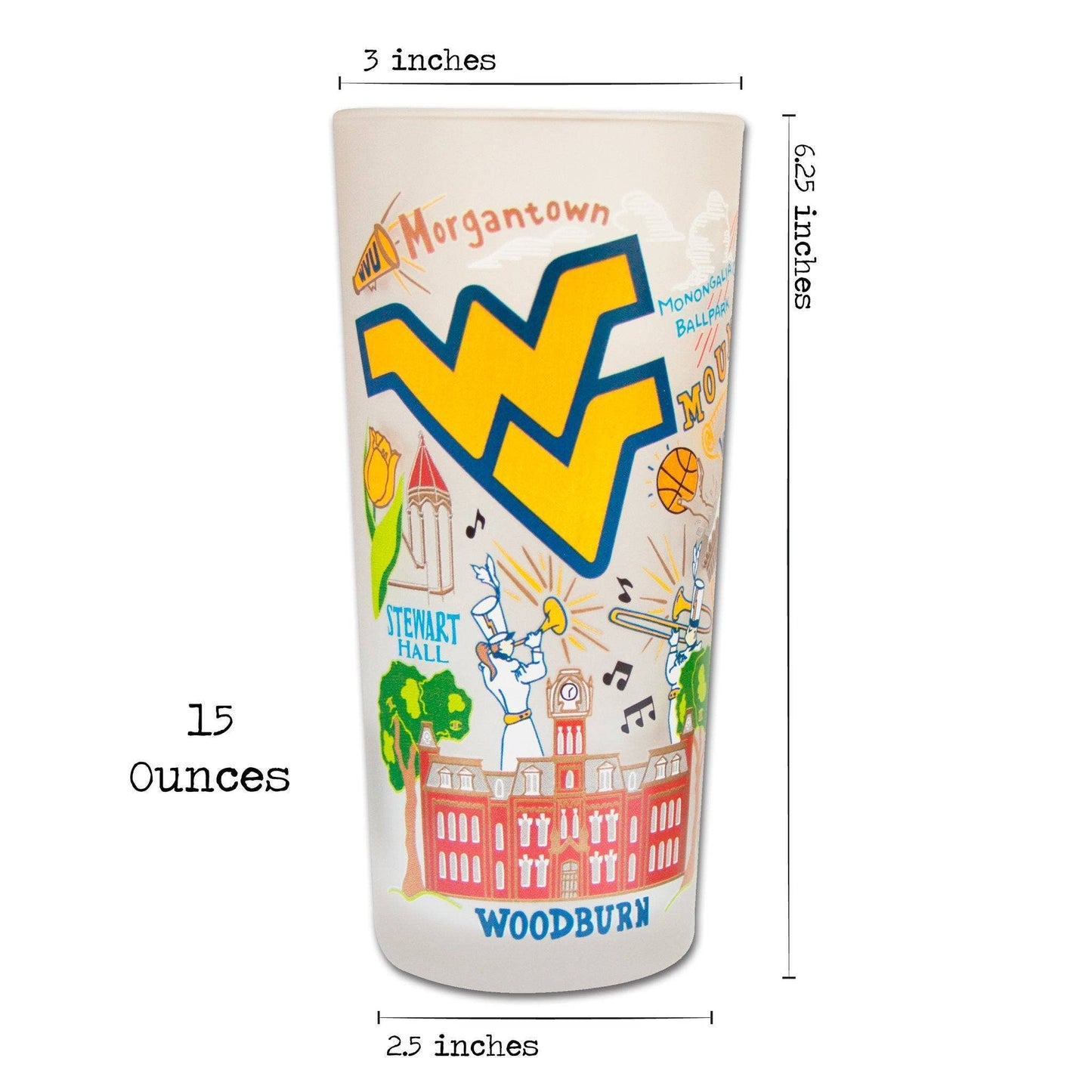 West Virginia University Collegiate Drinking Glass