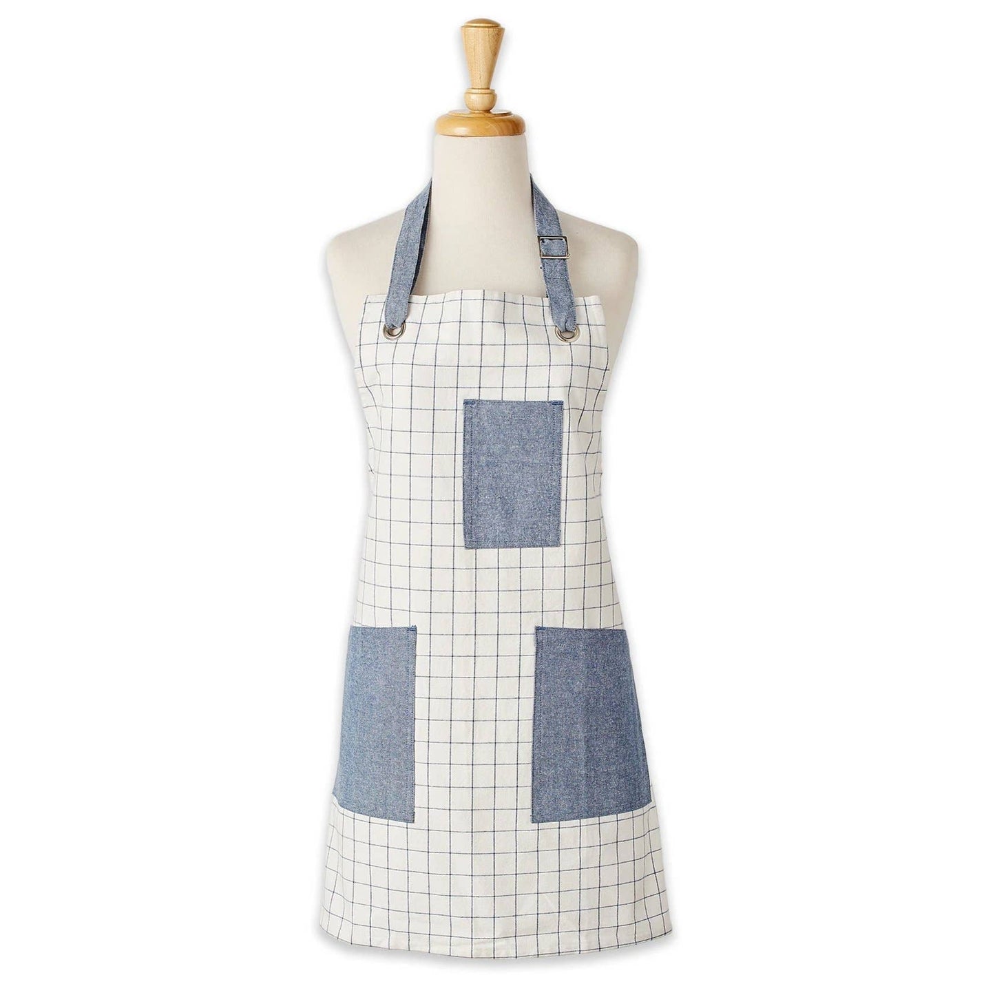 Navy Windowpane Plaid Pantry Apron