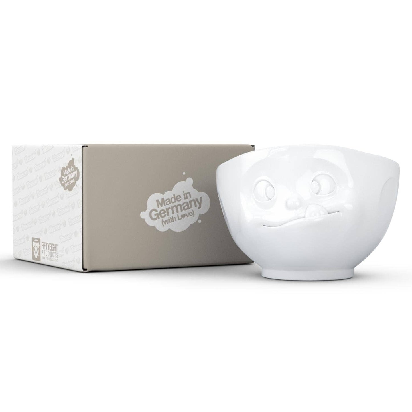 16 Oz. Bowl, Tasty Face, White