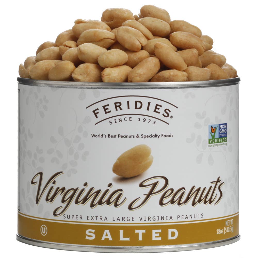 18oz Tin Salted Super Extra Large Virginia Peanuts