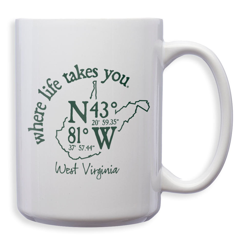 West Virginia Coordinate Mug - Where Life Takes You