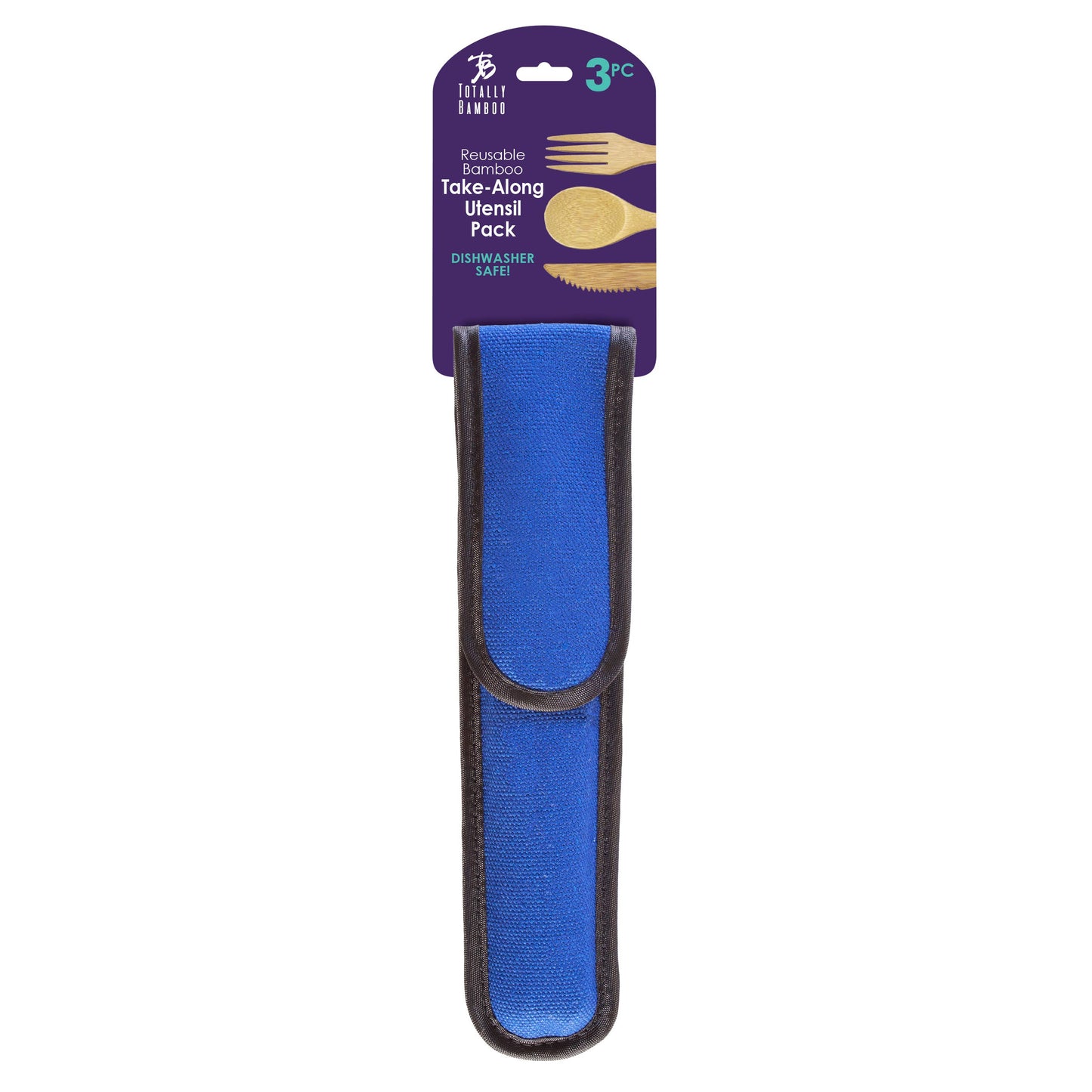 Reusable Bamboo Take-Along Utensil Set, Blue