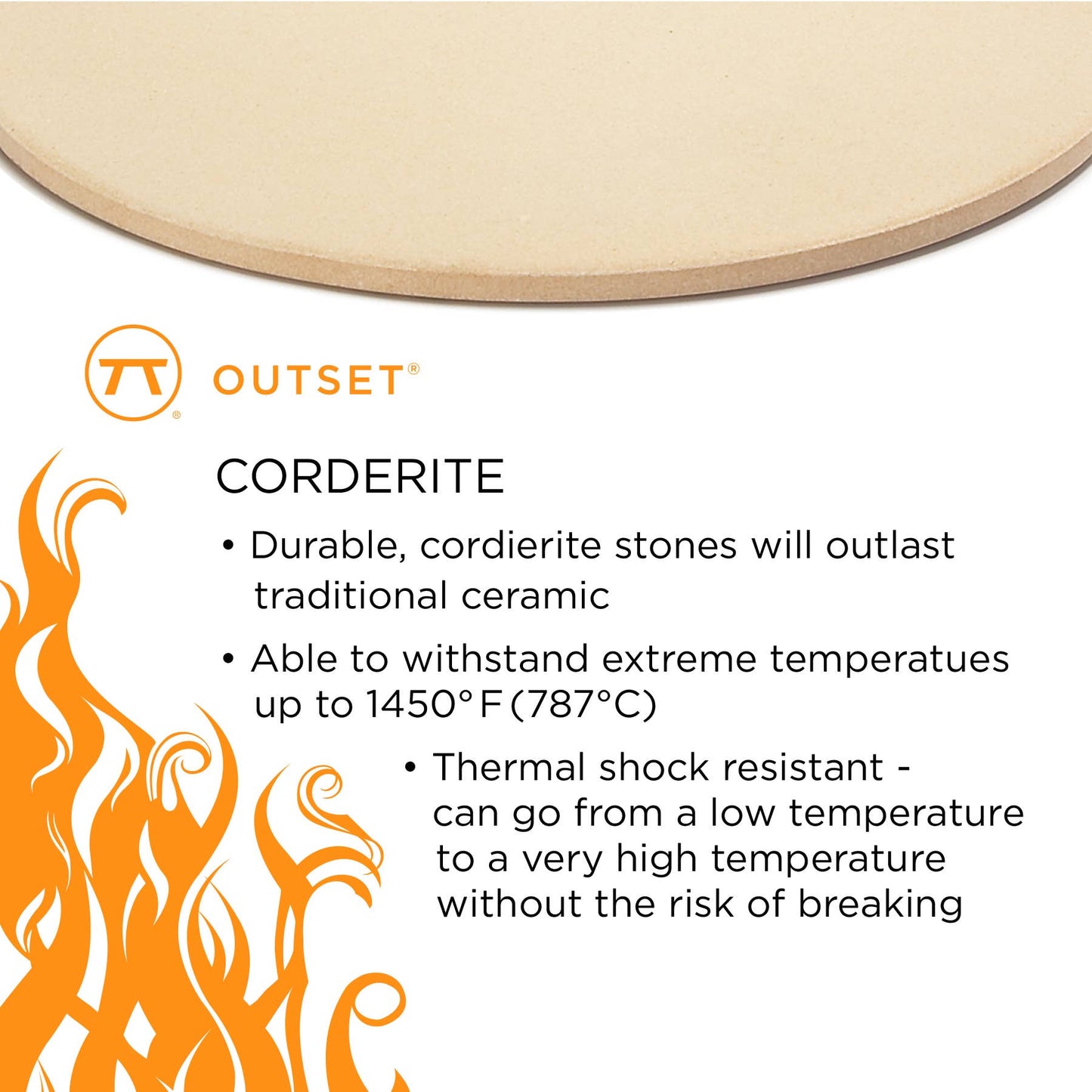 Fox Run Brands - Outset Round Pizza Grill Stone, 13"