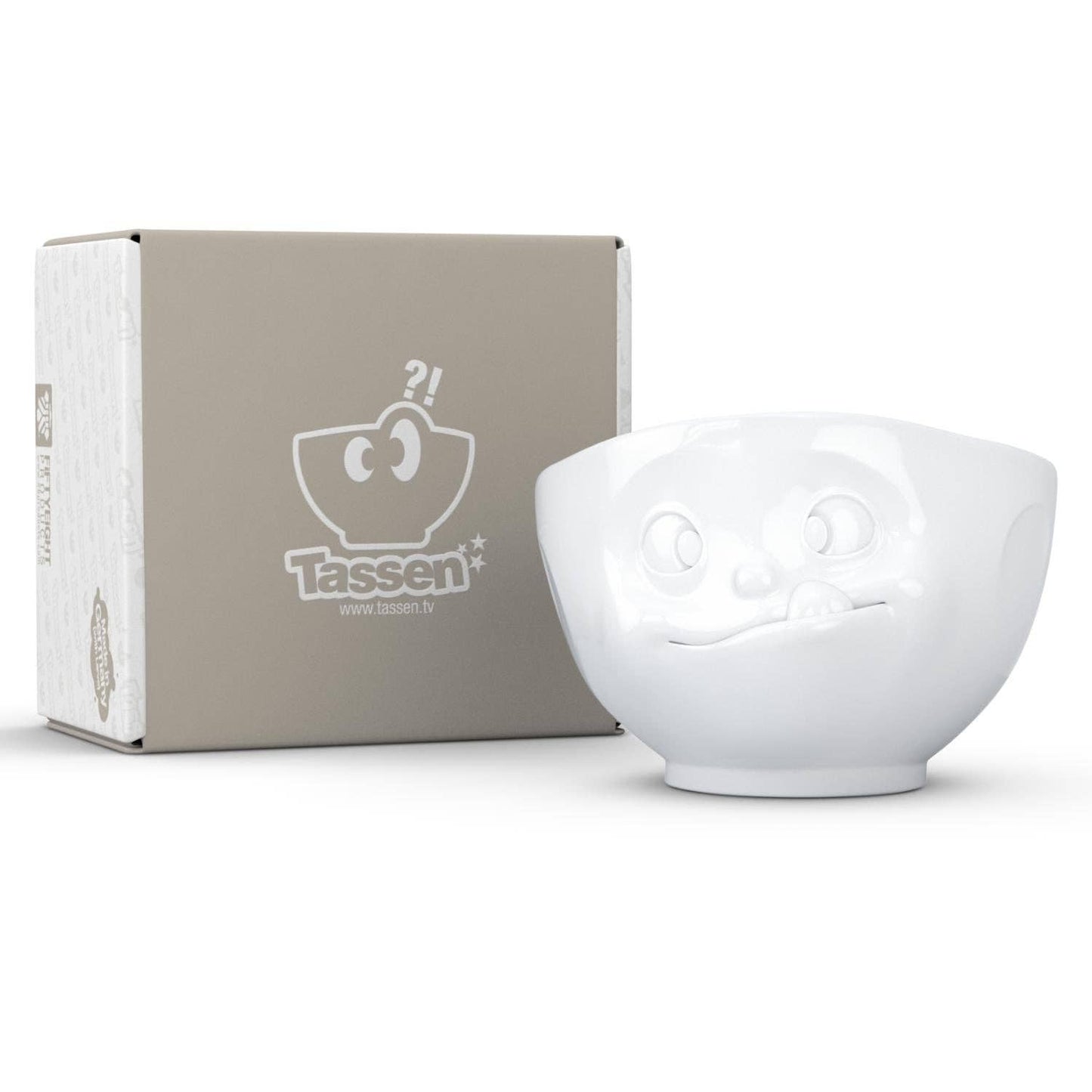 16 Oz. Bowl, Tasty Face, White