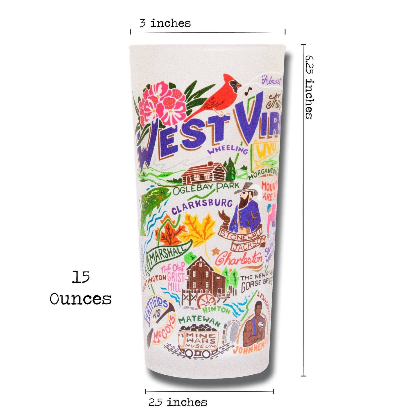 West Virginia Drinking Glass