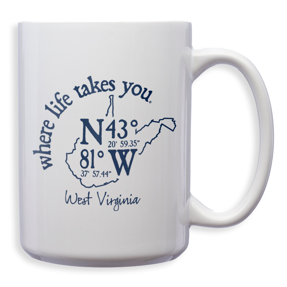 West Virginia Coordinate Mug - Where Life Takes You