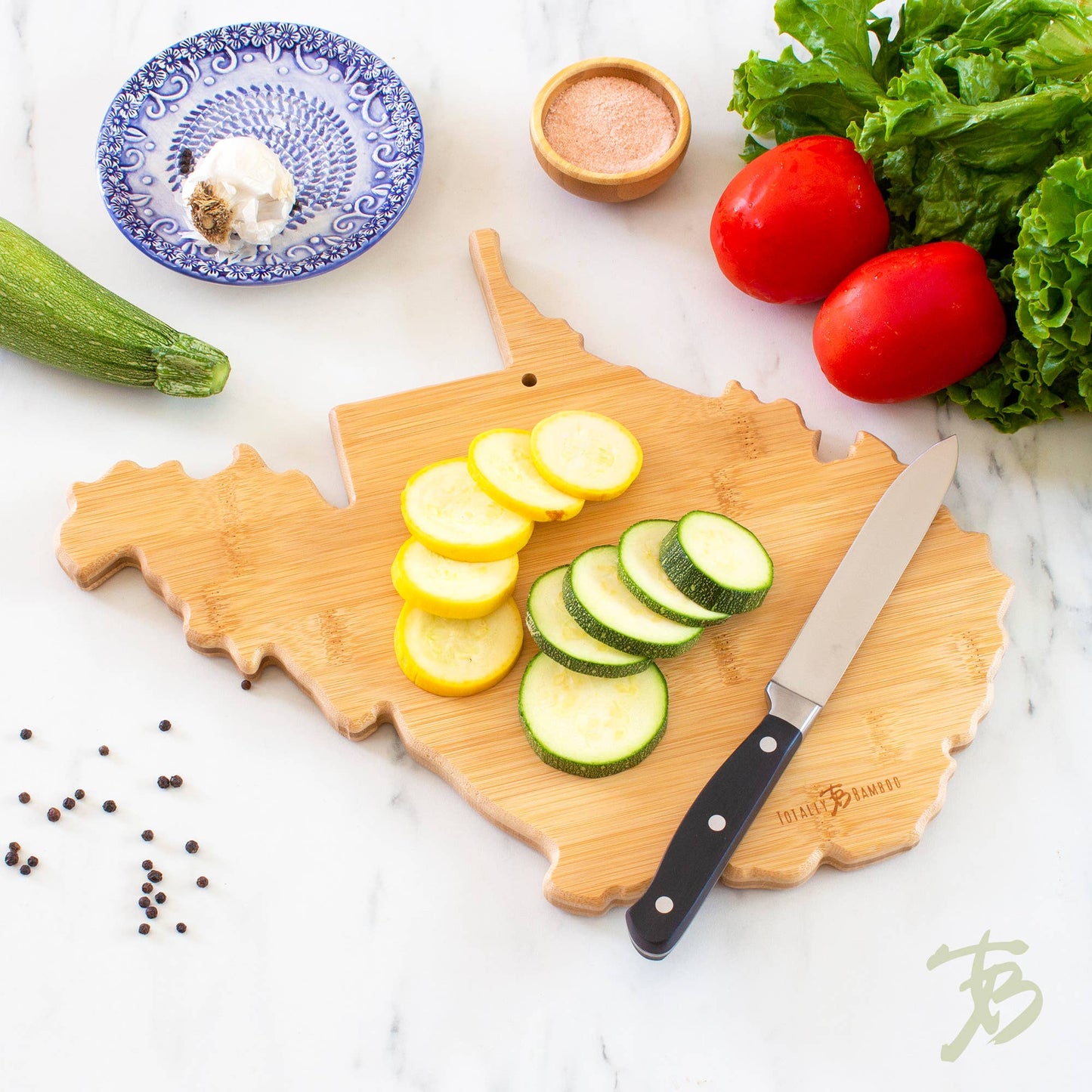 Destination West Virginia Cutting Board w/ Engraved Artwork