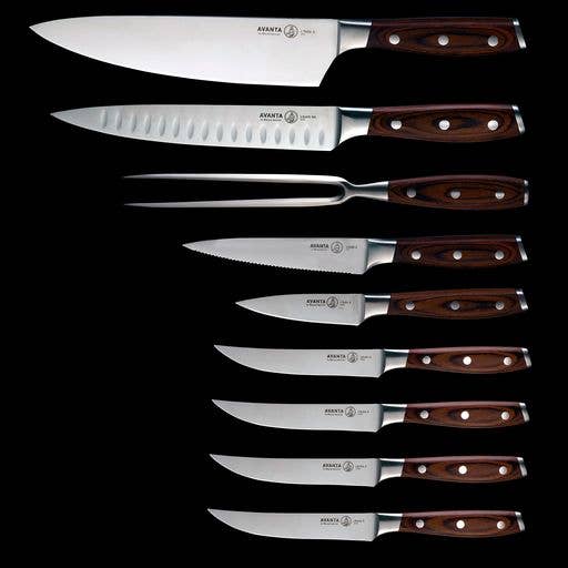 Avanta 10 Piece Pakkawood Knife Block Set