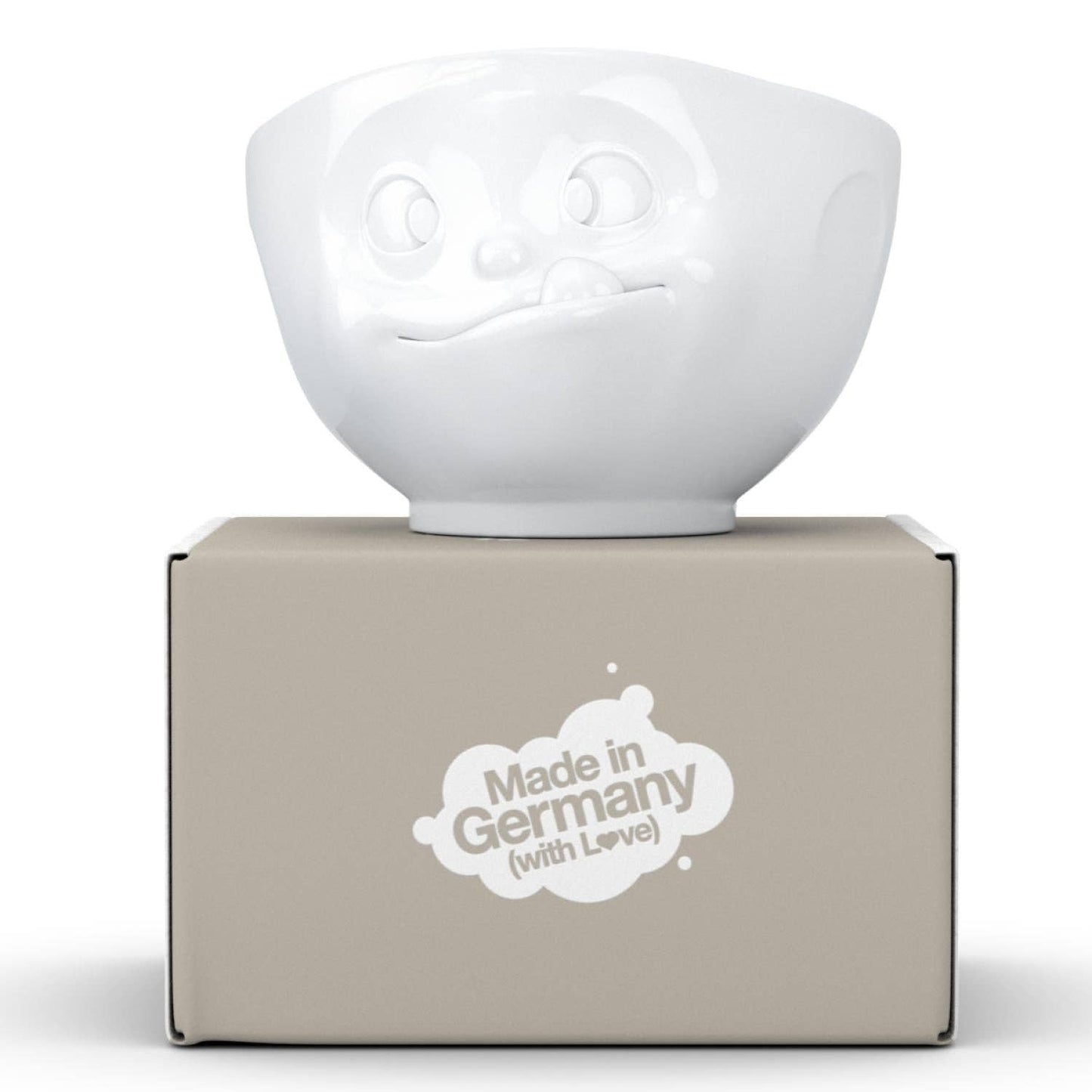 16 Oz. Bowl, Tasty Face, White