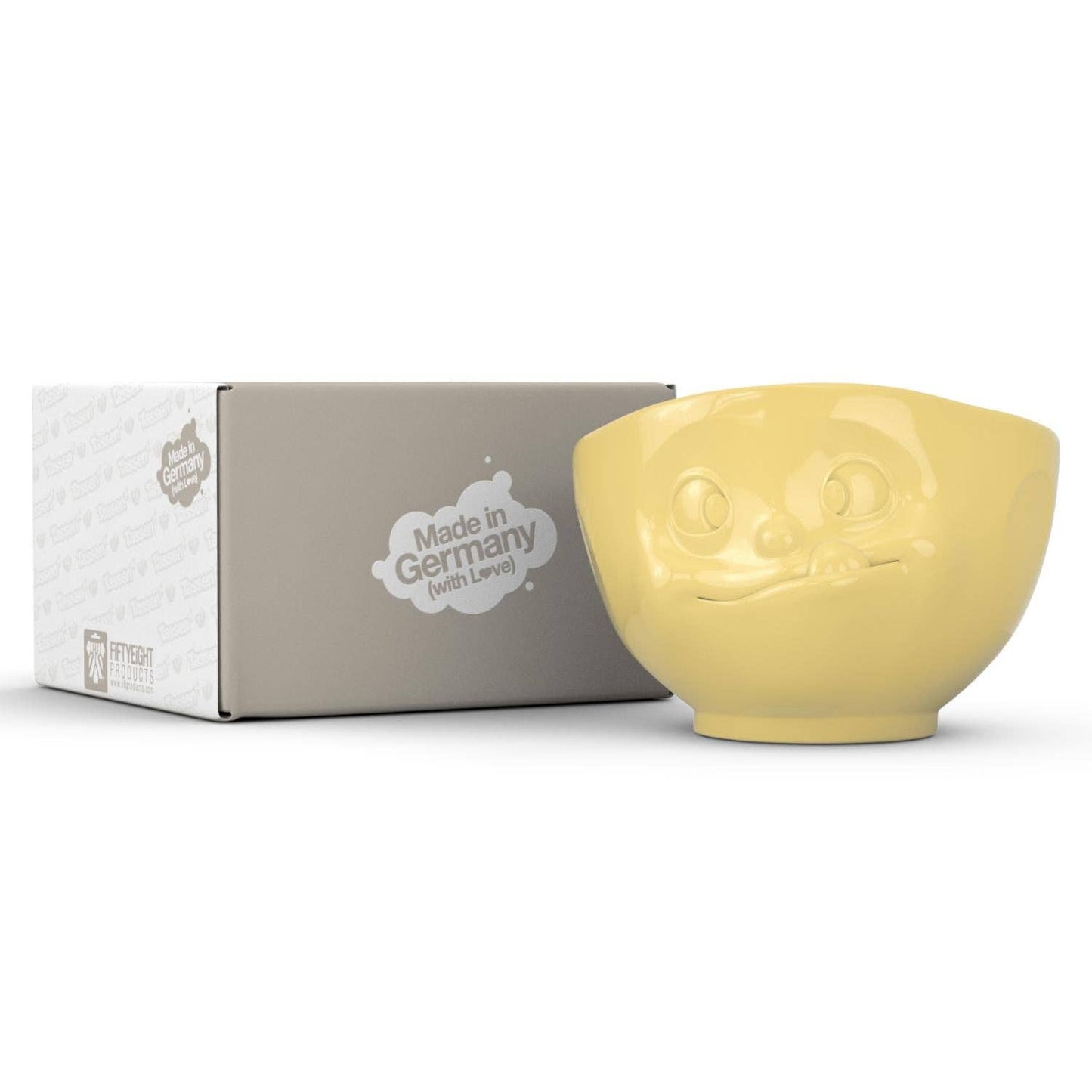 16 Oz. Bowl, Tasty Face, Yellow