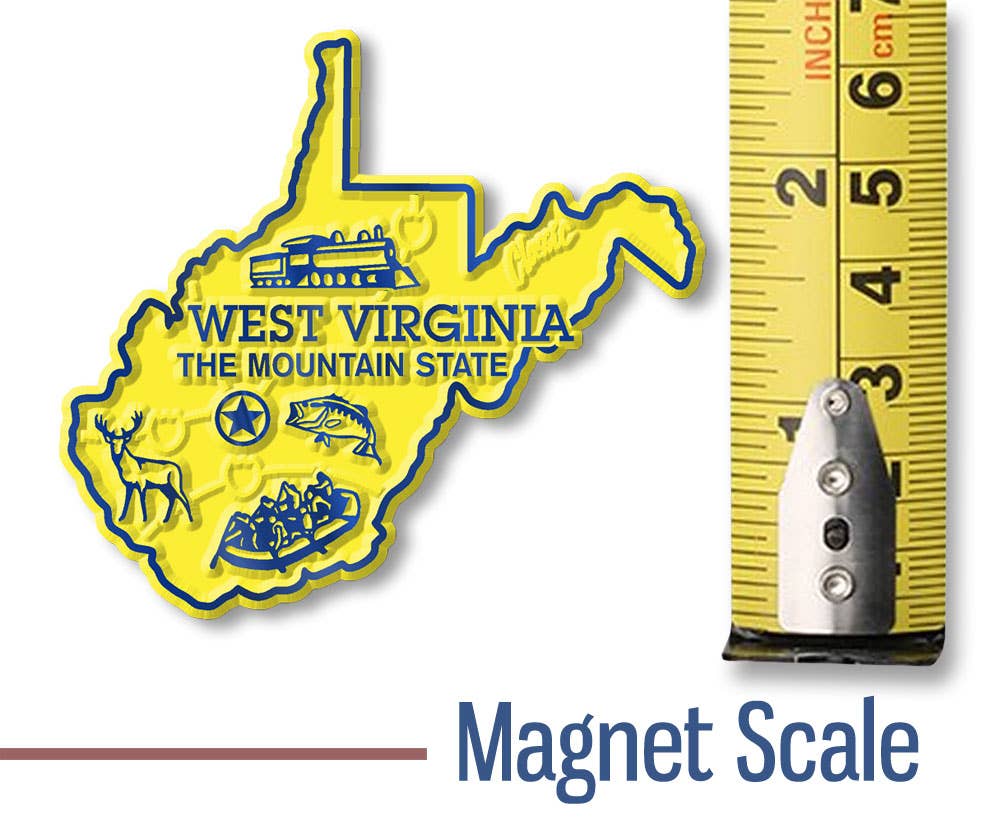 West Virginia - WV Small State Magnet, Made in USA