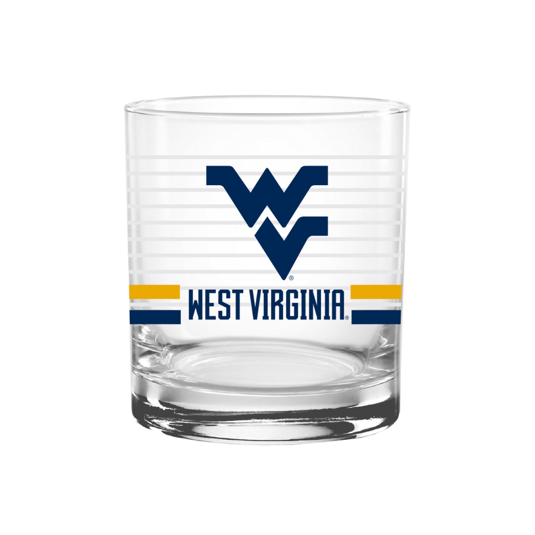 14oz West Virginia Mountaineers Ring Rocks Glass