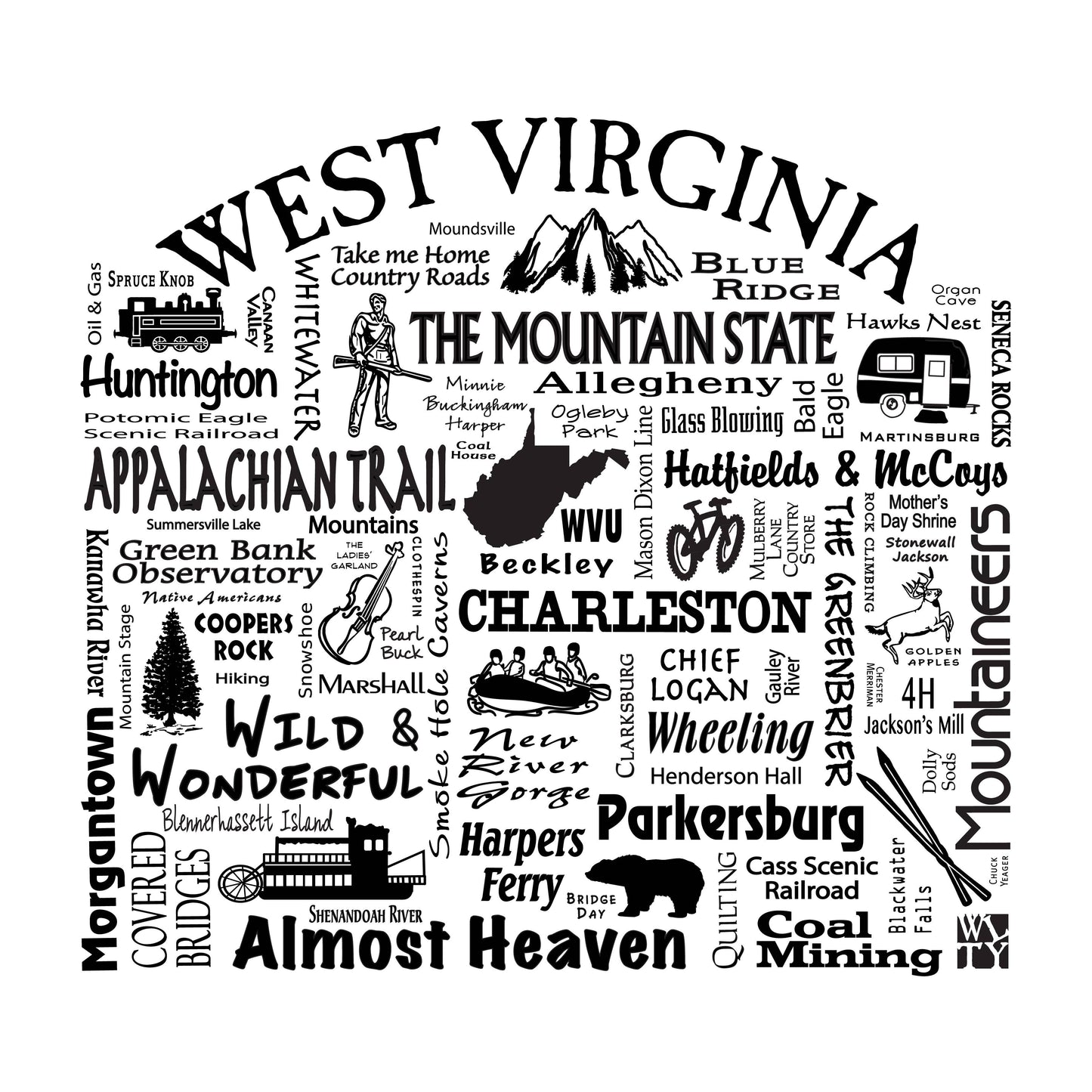 West Virginia Dest. Kitchen Towel - Where Life Takes You