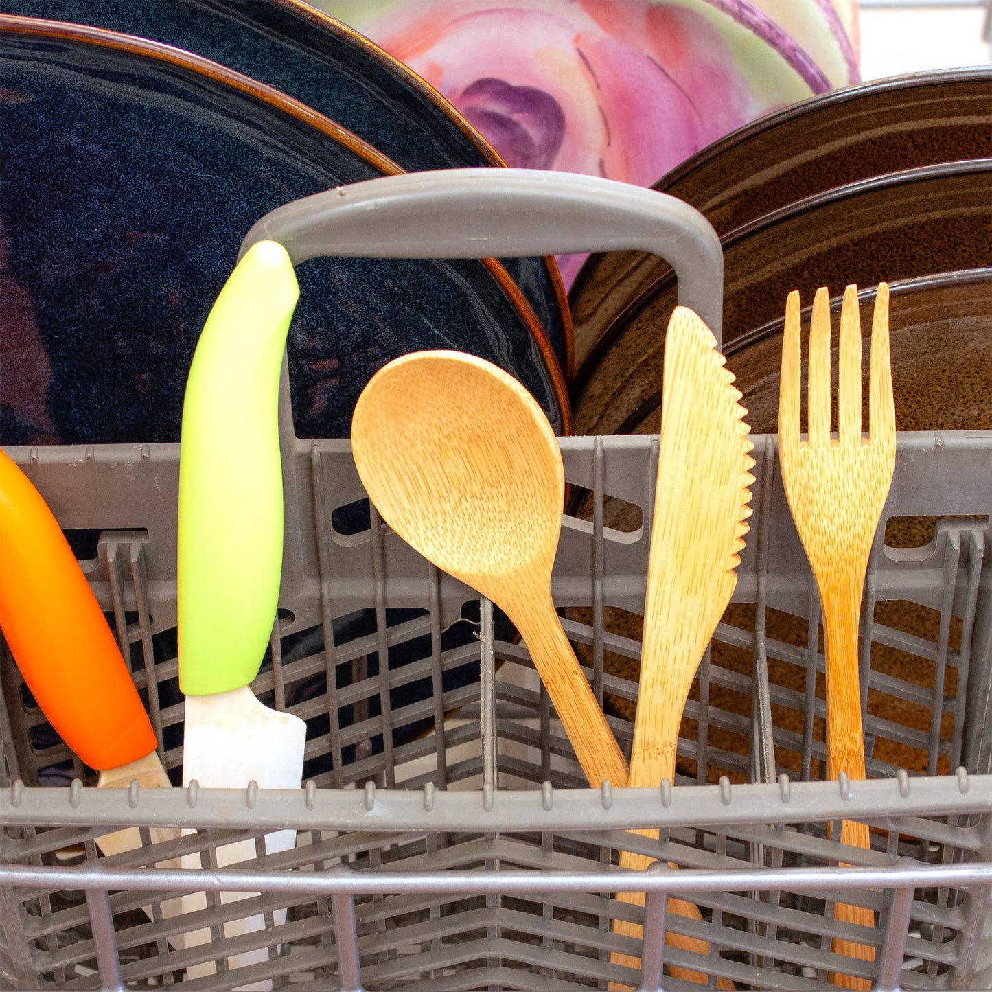 Reusable Bamboo Take-Along Utensil Set, Blue