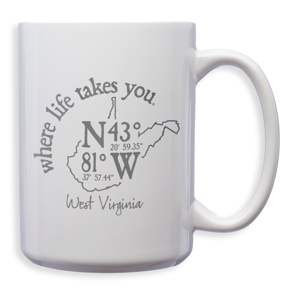 West Virginia Coordinate Mug - Where Life Takes You
