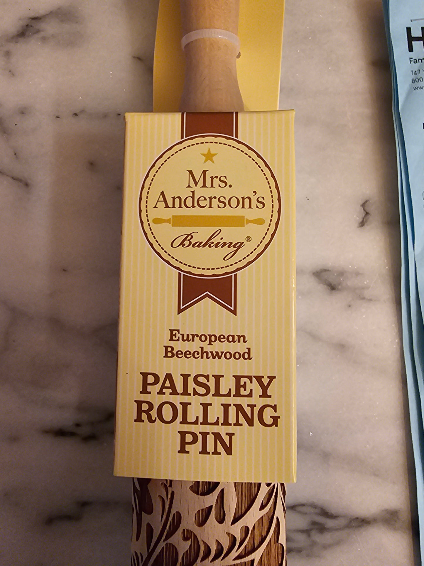 European Beechwood Paisley Rolling Pin