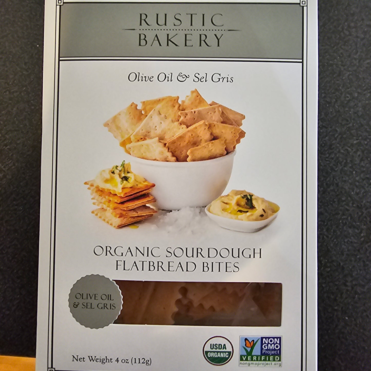 Rustic Bakery Flatbread Bites Olive Oil & Sel Gris Box