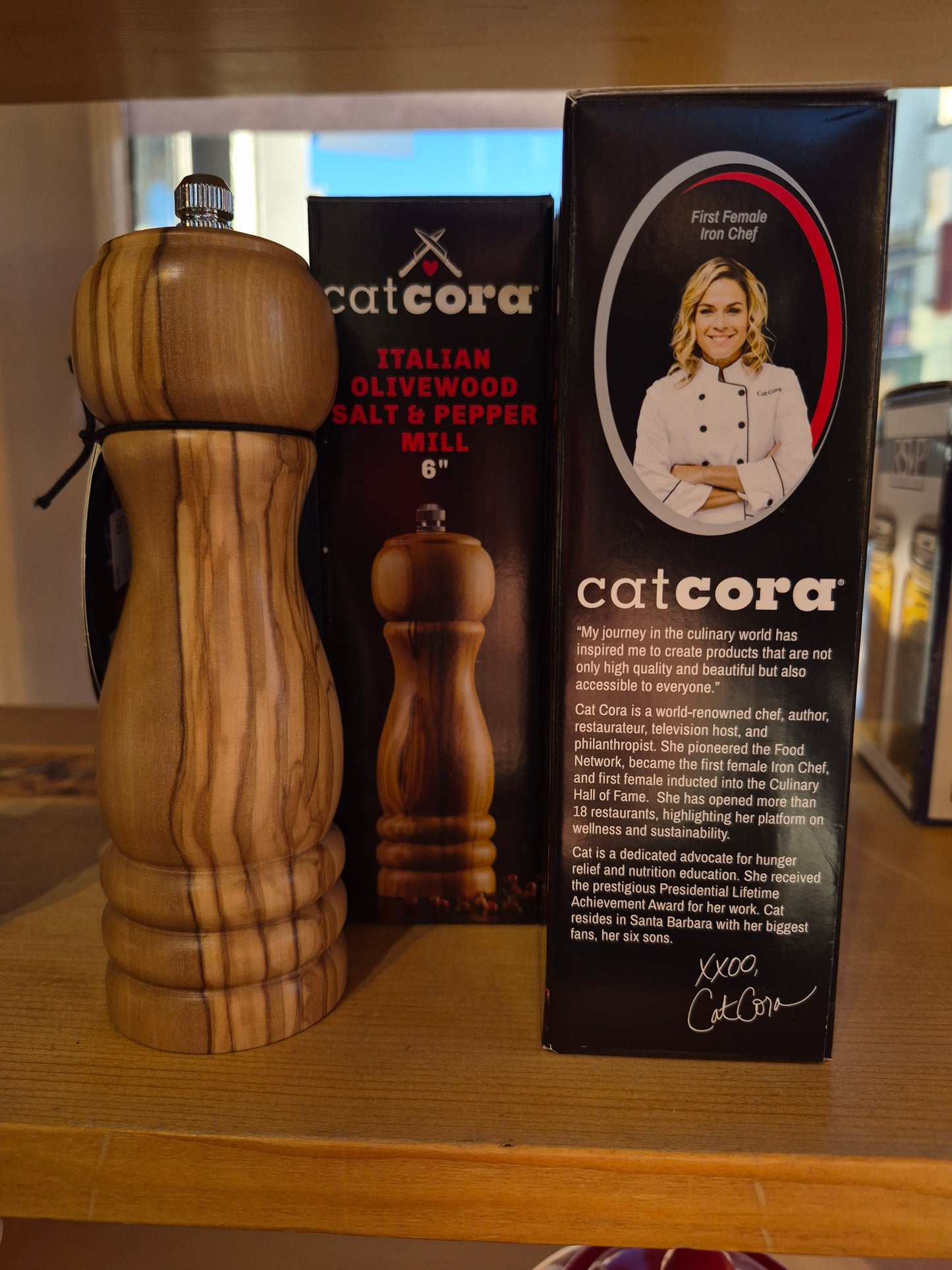 Cat Cora Italian olive wood salt and peppermint