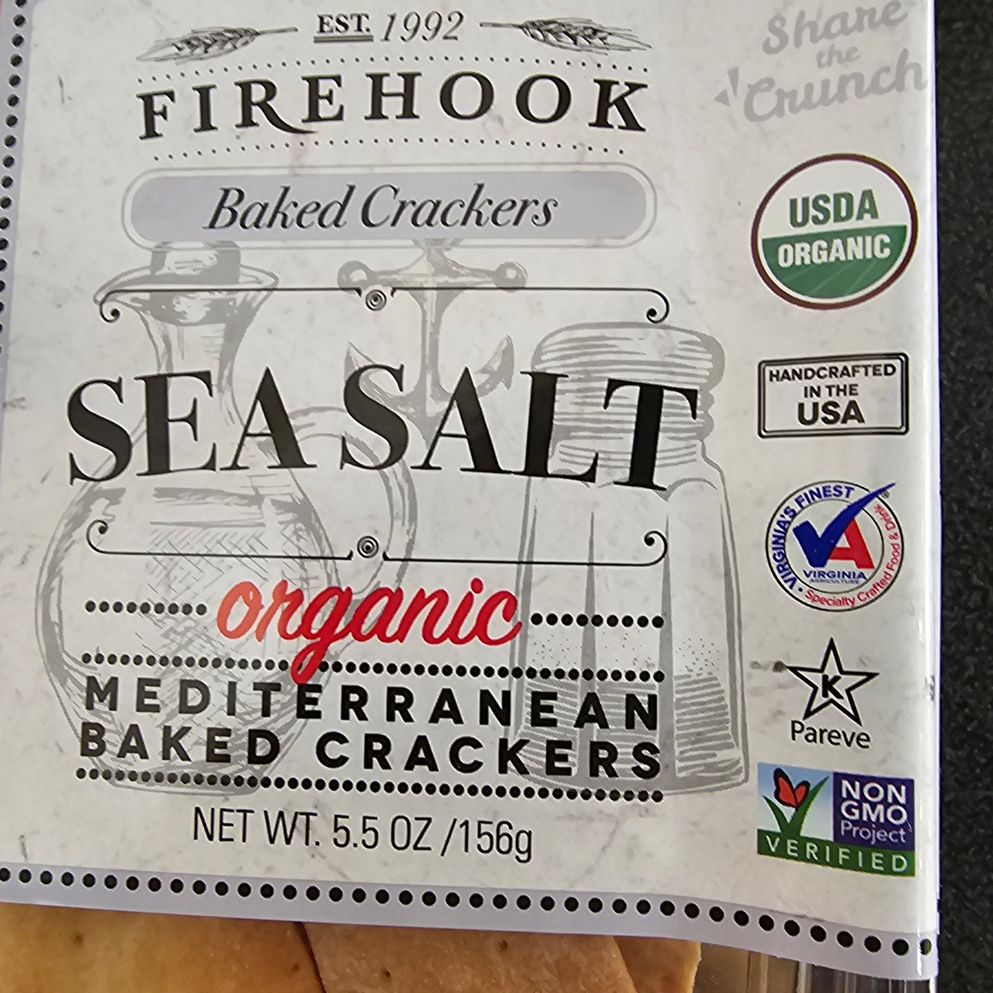 Firehook Sea Salt organic crackers