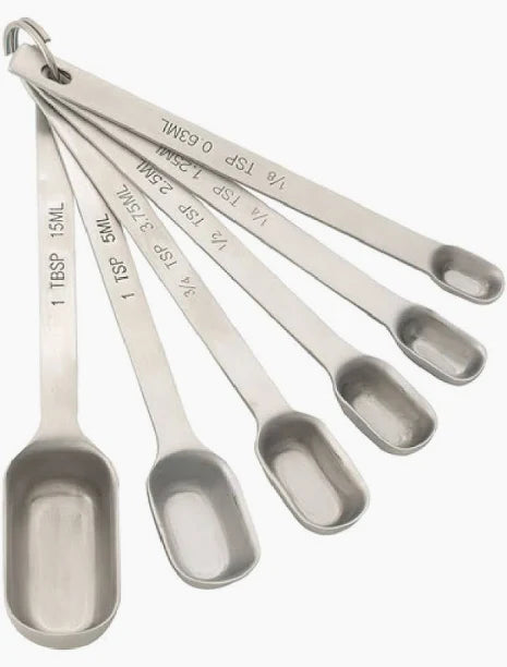 HIC Spice Measuring Spoons, Stainless Steel, Set of 6