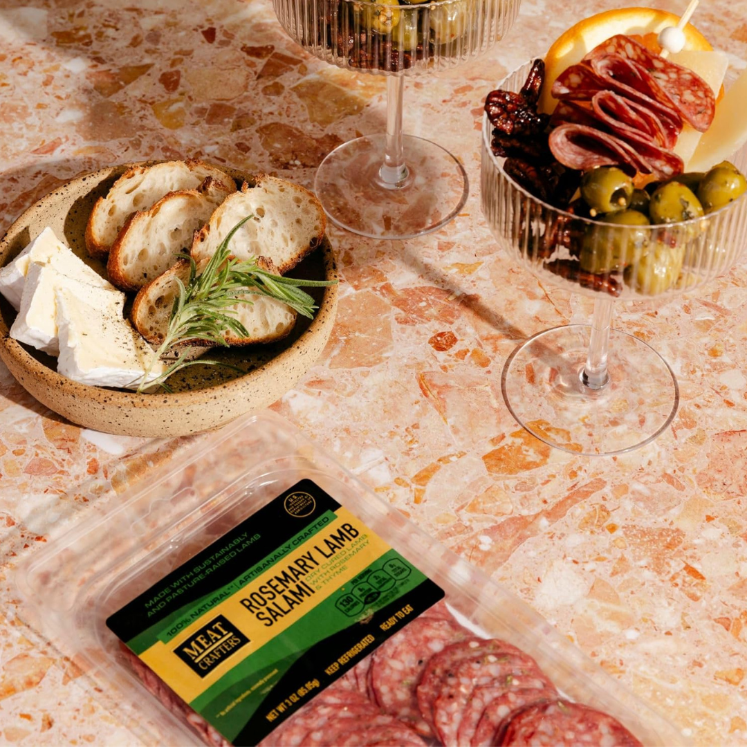 MeatCrafters Inc. - Dry-Cured Lamb Salami, Rosemary & Garlic, Sliced, 3oz x10