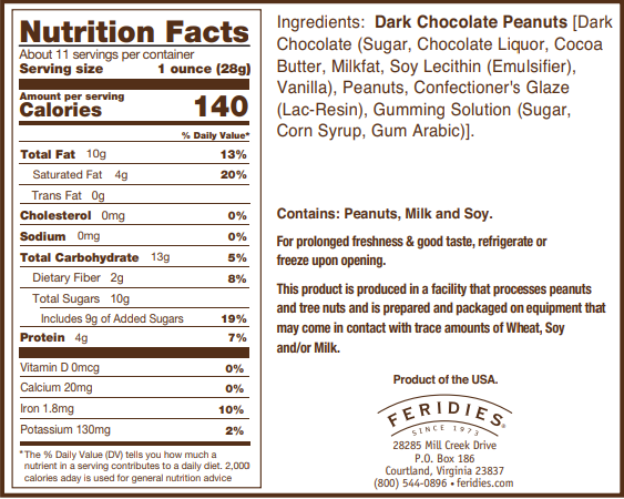 Dark Chocolate 11oz Tin Dark Chocolate Covered Peanuts