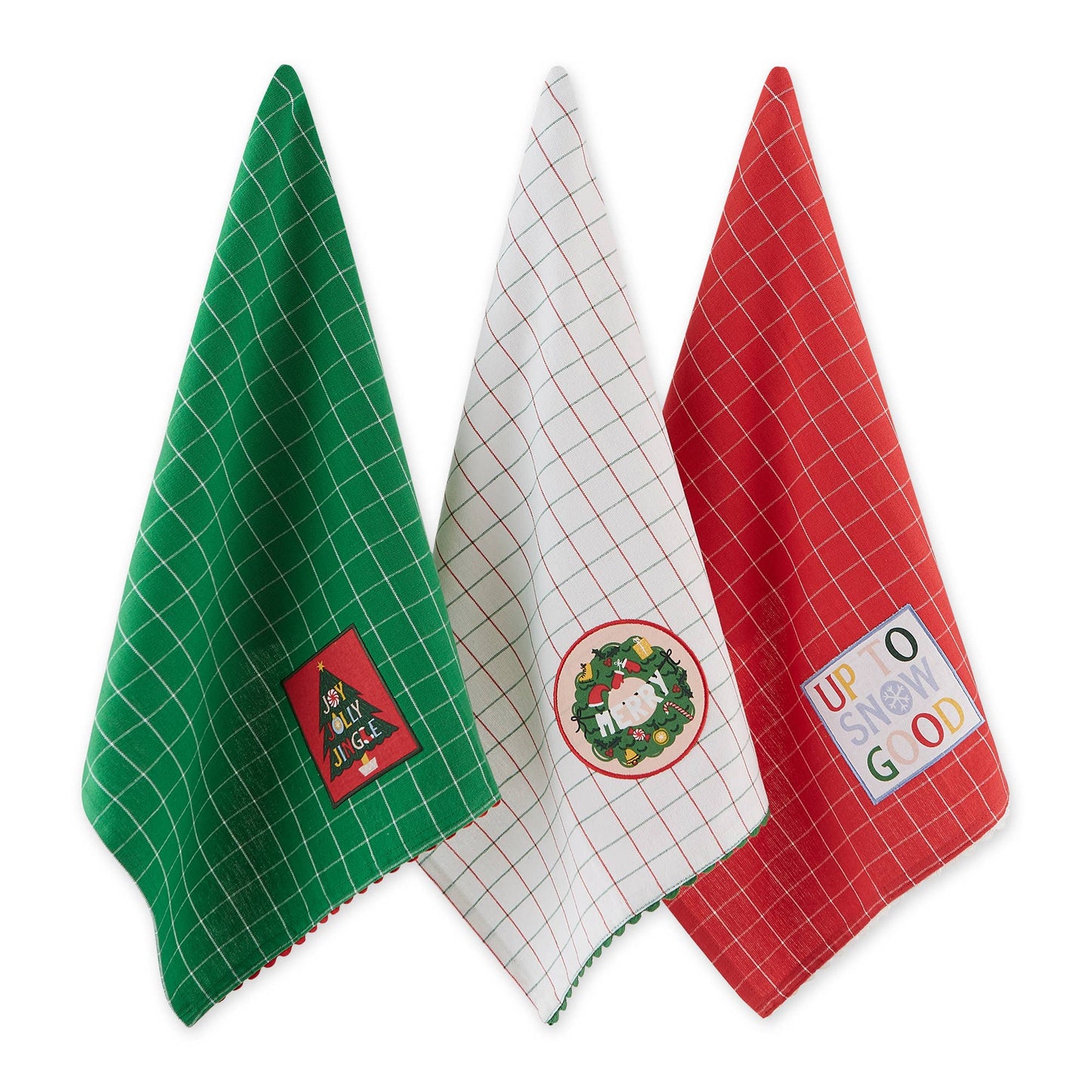 Jolly Holiday Embellished Dishtowels Mixed Dozen