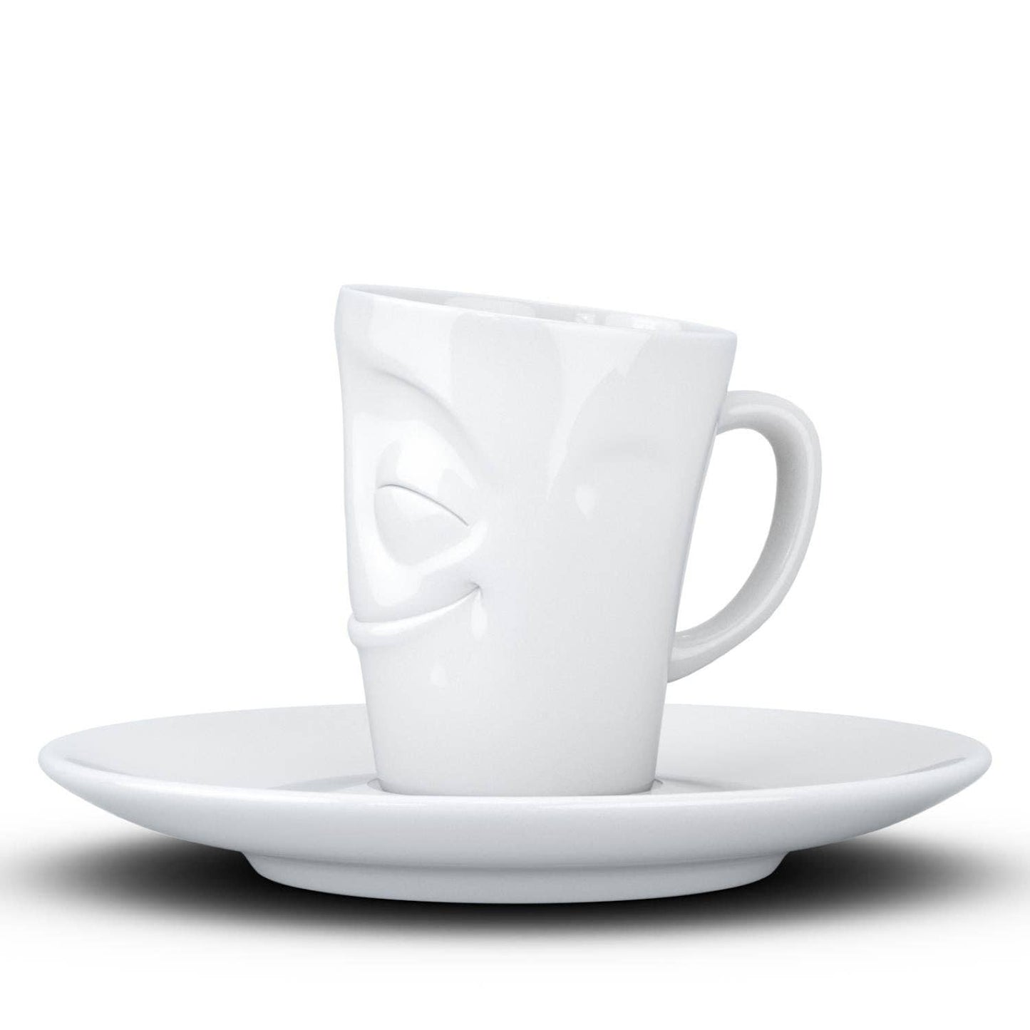 Espresso Cup with Saucer, Cheery Face