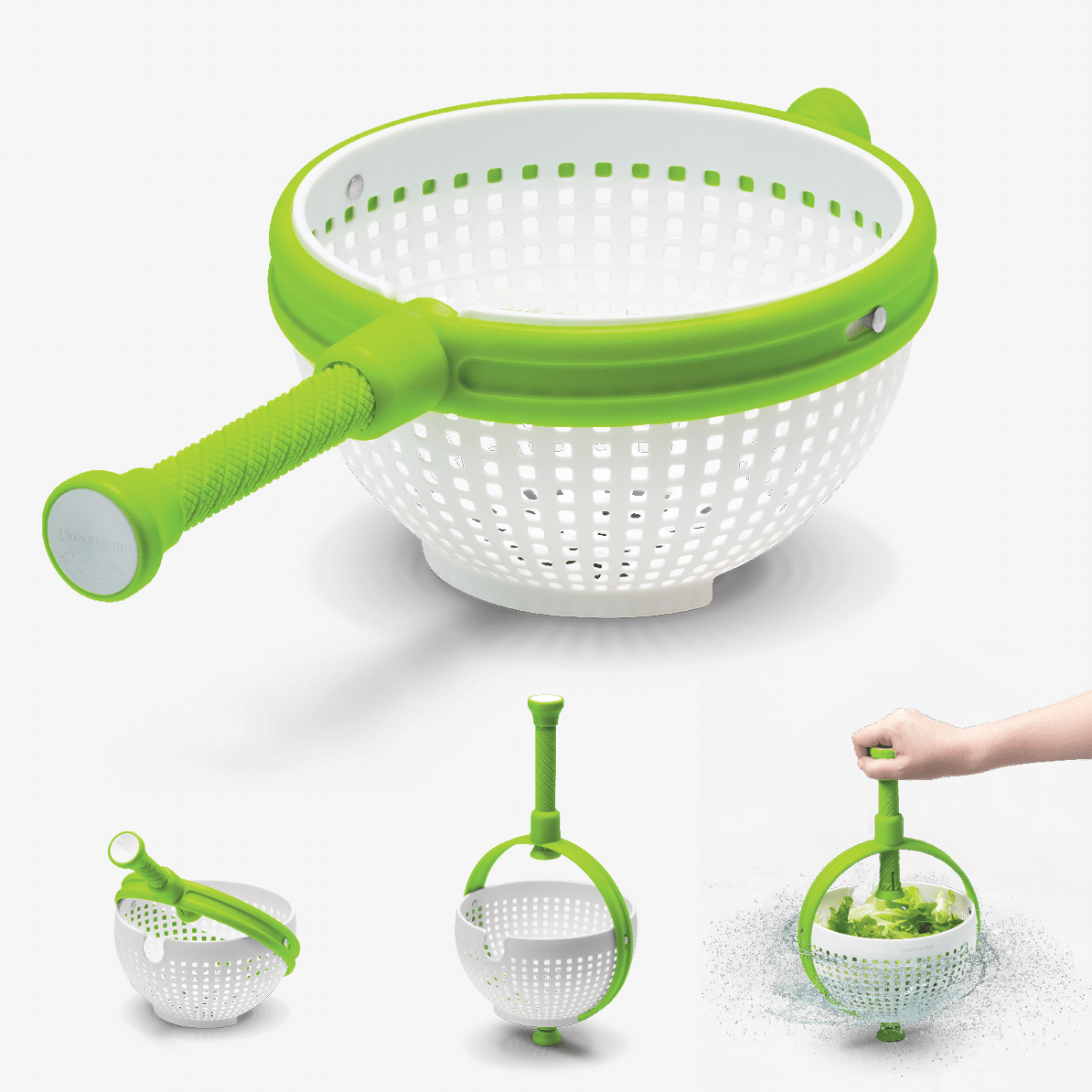 Dreamfarm - Spina® - 2-in-1 Colander and In-sink Salad Spinner