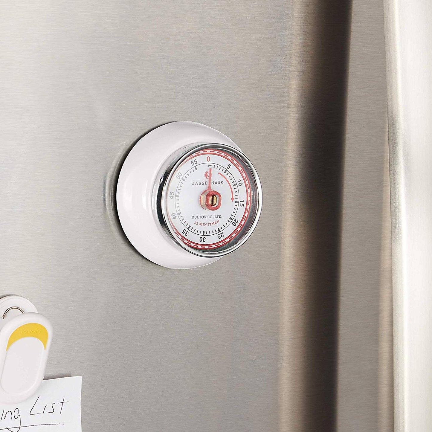 "Retro" Kitchen Timer, White, 2.75" x 1.25"