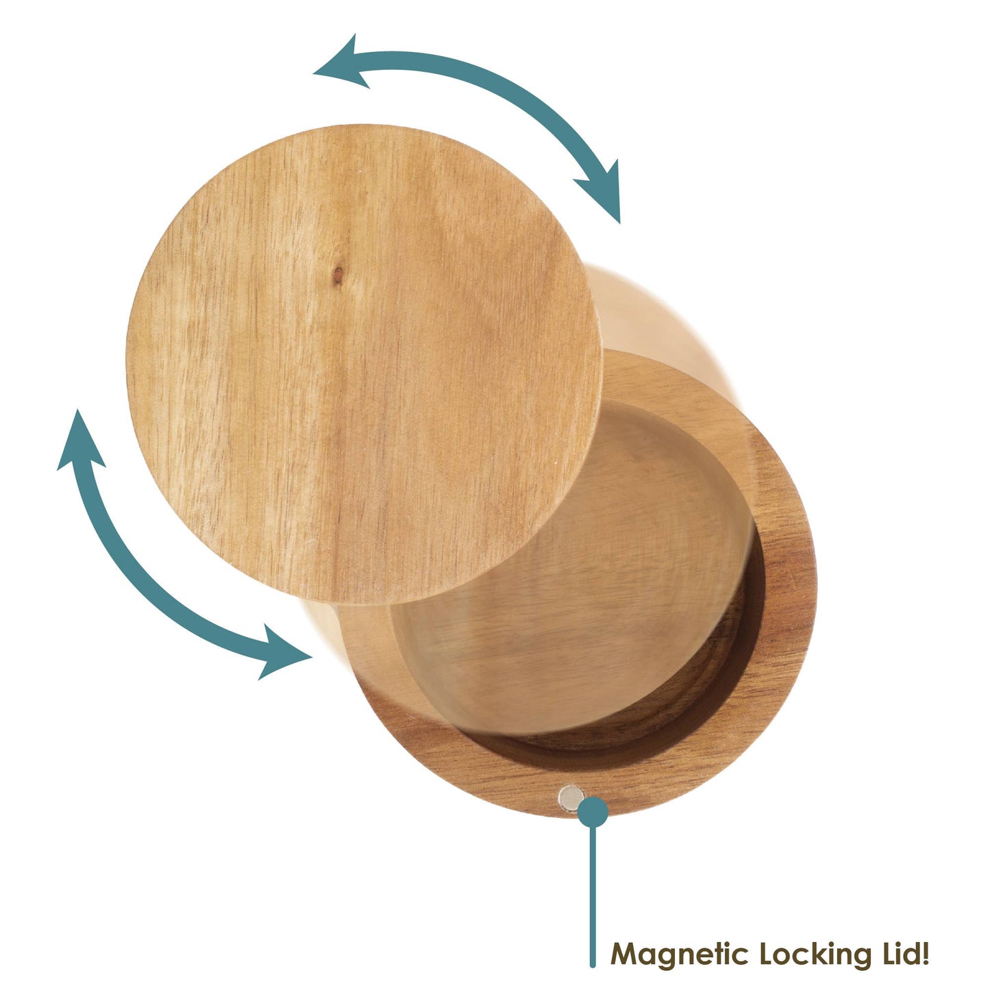 Totally Bamboo - Rock & Branch® Acacia Salt Cellar with Swivel Lid