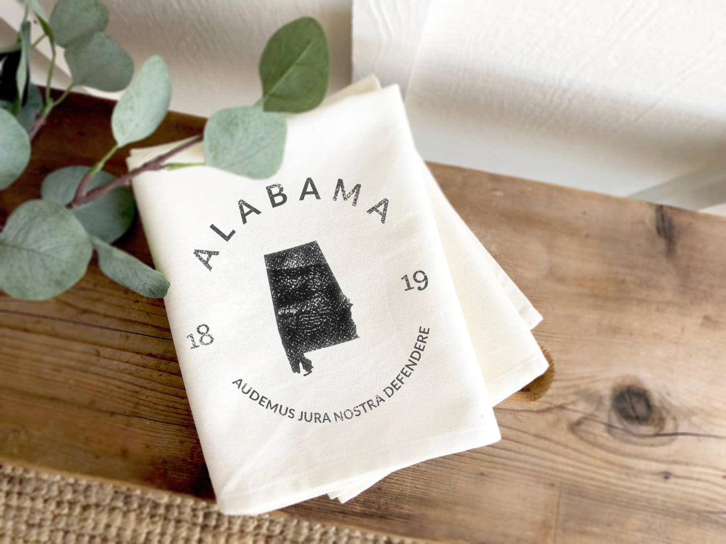 State Badge and Motto - Custom Tea Towel