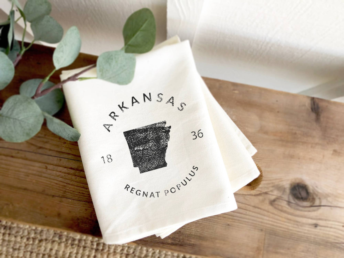 State Badge and Motto - Custom Tea Towel