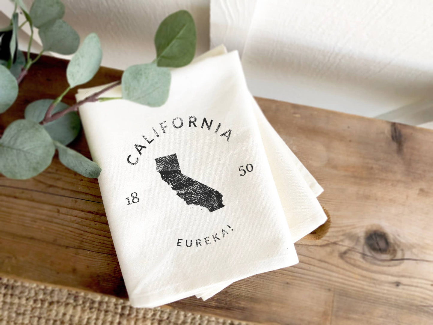State Badge and Motto - Custom Tea Towel
