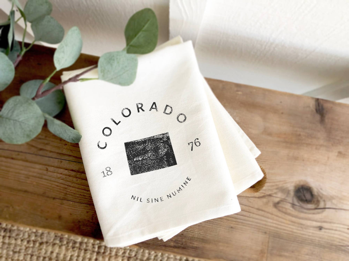 State Badge and Motto - Custom Tea Towel