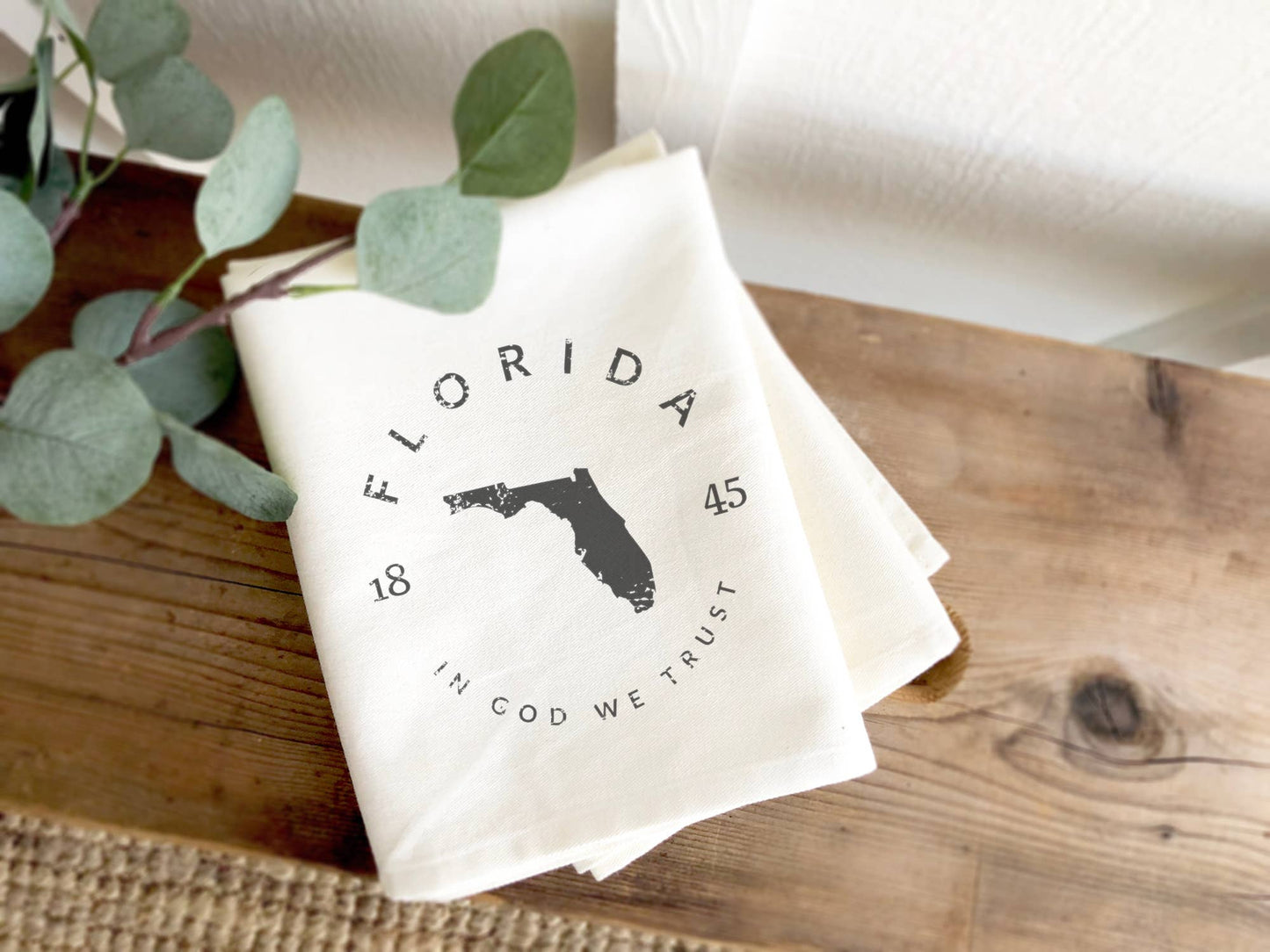 State Badge and Motto - Custom Tea Towel