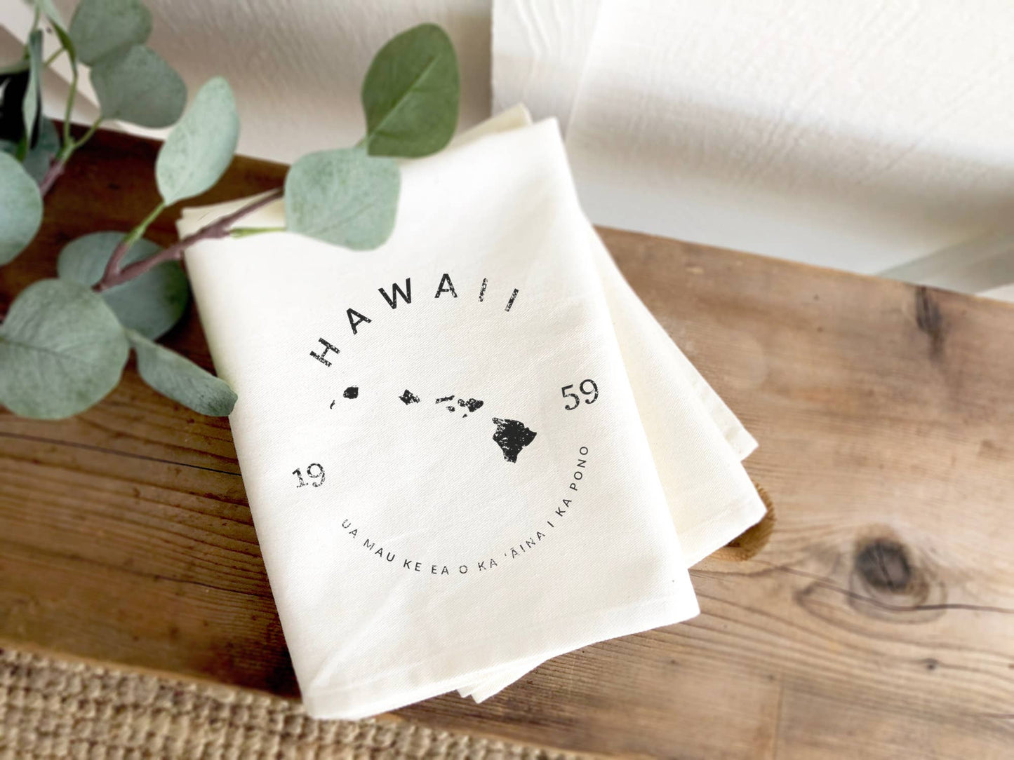 State Badge and Motto - Custom Tea Towel