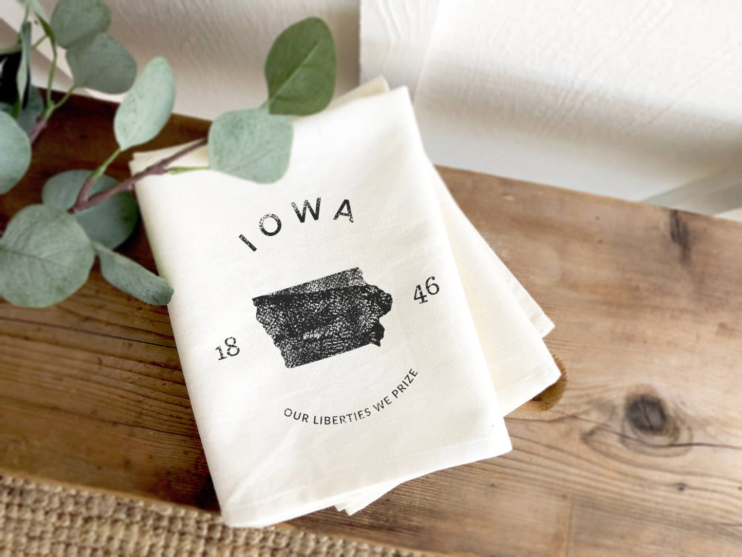 State Badge and Motto - Custom Tea Towel