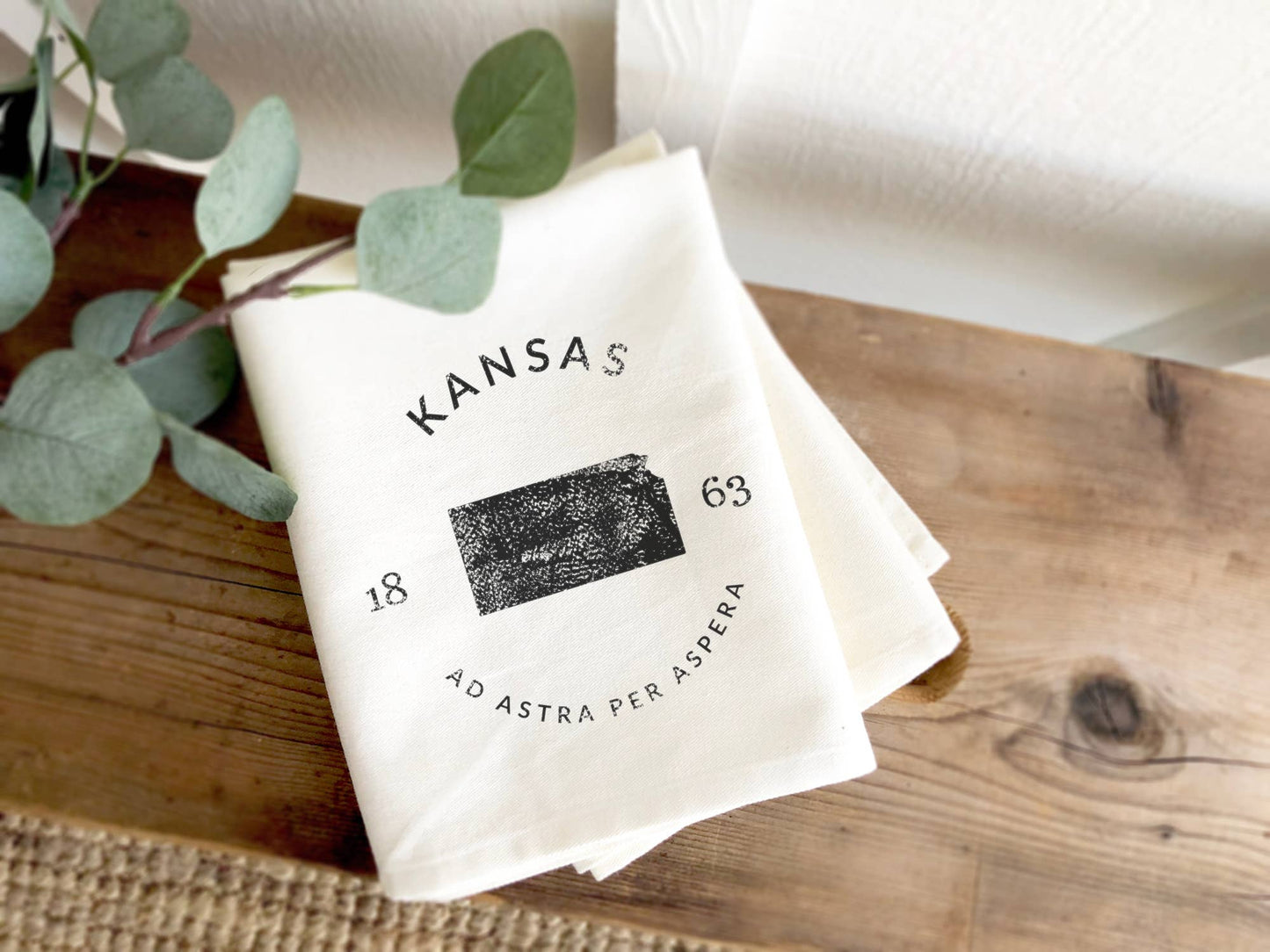 State Badge and Motto - Custom Tea Towel