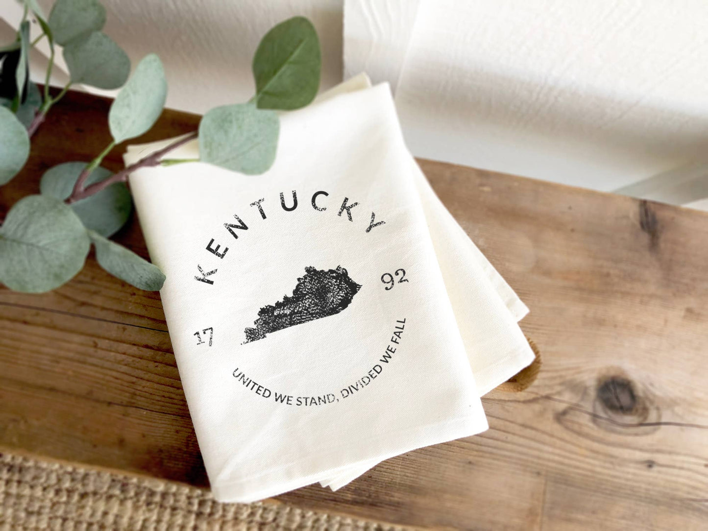 State Badge and Motto - Custom Tea Towel
