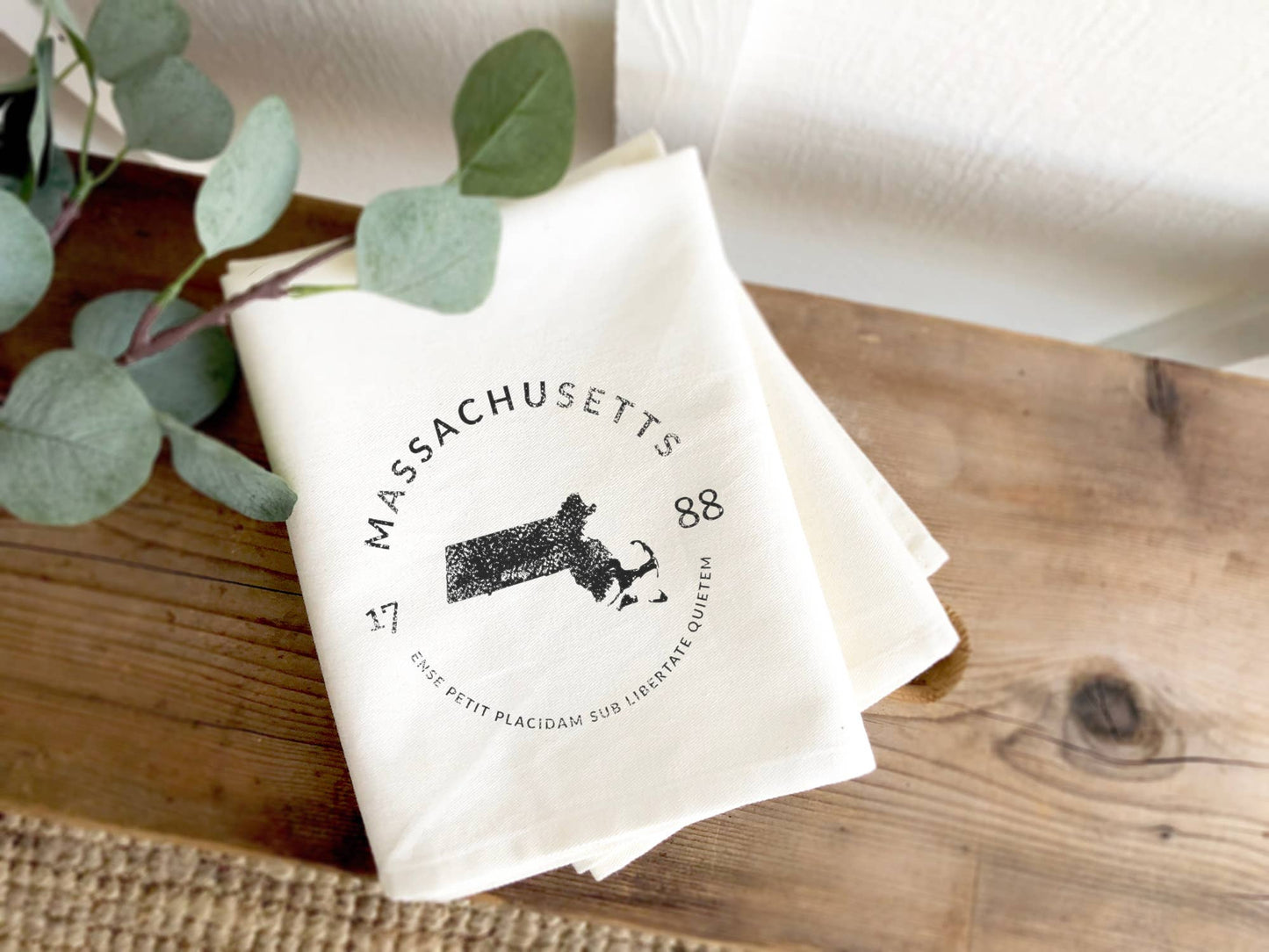 State Badge and Motto - Custom Tea Towel