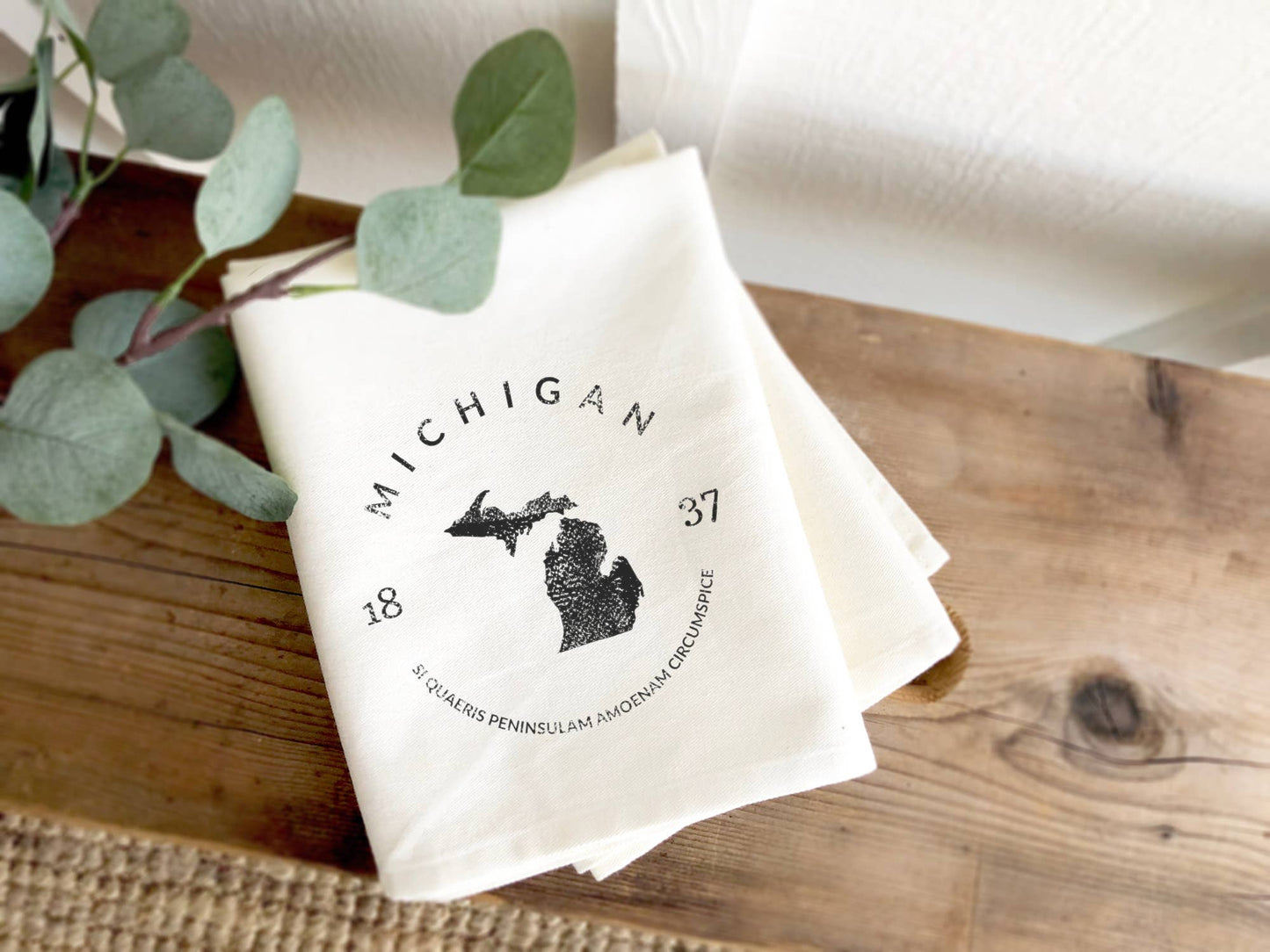 State Badge and Motto - Custom Tea Towel