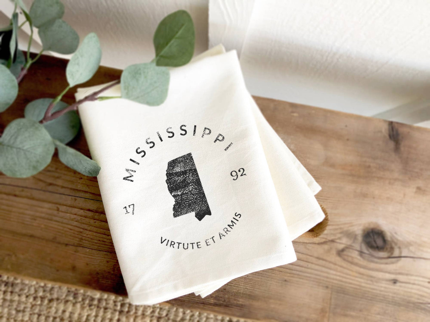 State Badge and Motto - Custom Tea Towel