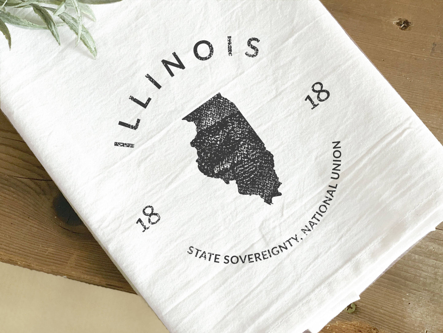State Badge and Motto - Custom Tea Towel