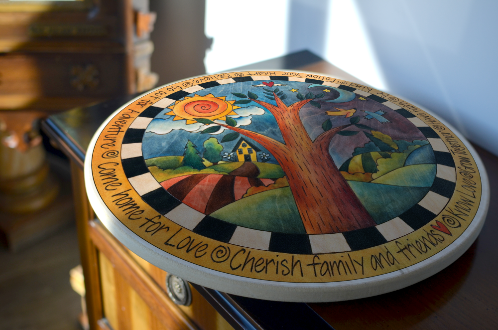 Sticks - Wood Lazy Susan | "Dancing Birds"