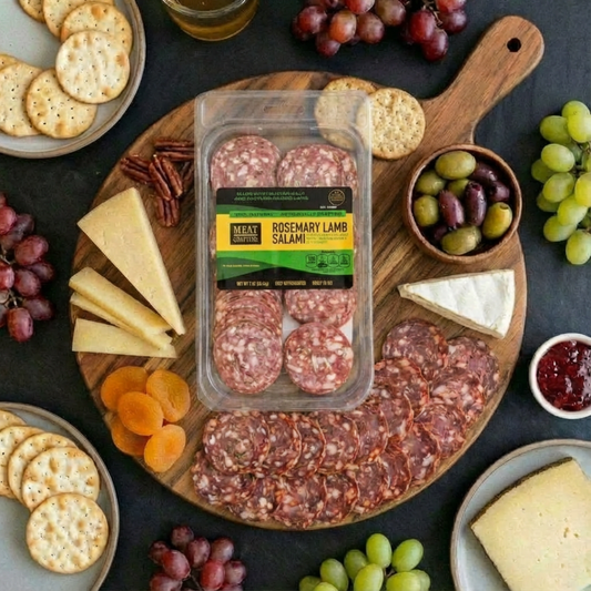 MeatCrafters Inc. - Dry-Cured Lamb Salami, Rosemary & Garlic, Sliced, 3oz x10