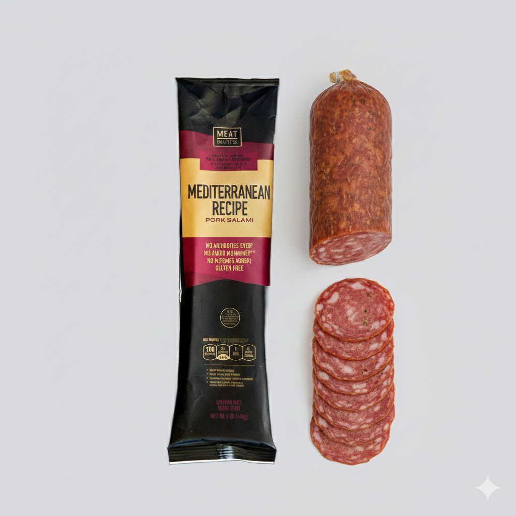 MeatCrafters Inc. - Cured Mediterranean Pork Salami, Artisan, 5oz x12