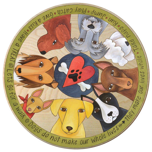 Sticks - Wood Lazy Susan | "Life With Dogs"