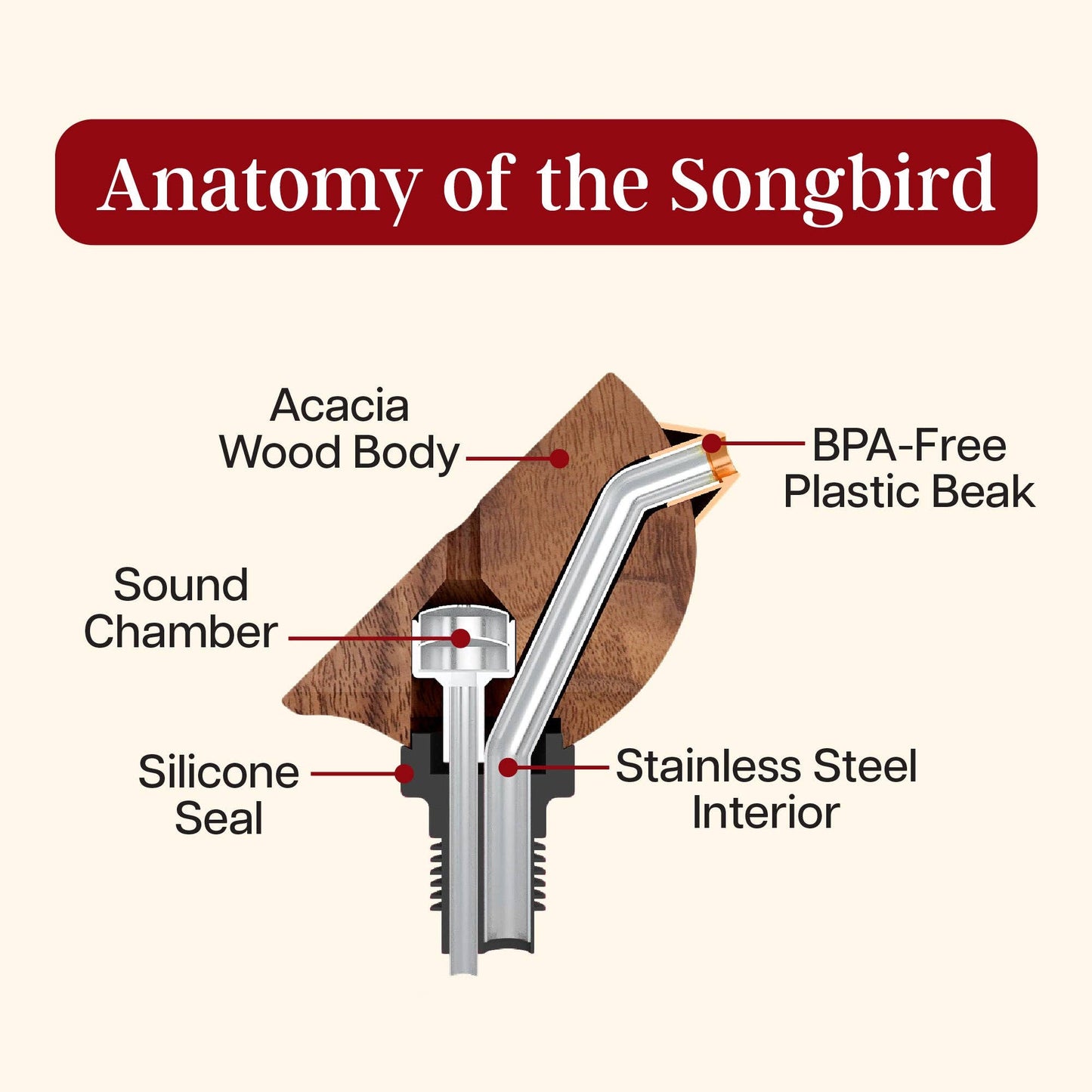 Totally Bamboo - Songbird Specialties® "Singing" Wine Bottle Pourer Turquoise
